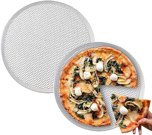 WeeGoo 4 Pack 12 inch Pizza Screen for Oven Non Stick Pan with Holes, Aluminum Mesh Pizza Baking Trays for Kitchen, Seamless Rim