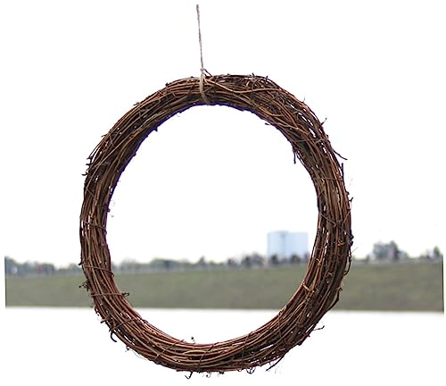 Warmhm 2stücke Rattankreis für Weihnachts-Dekoration Trockener Rattanring als Girlande für Innenraum und Wohnaccessoires