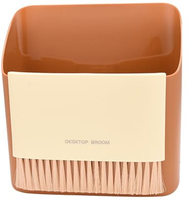 JSCARLIFE Set di scopa e paletta, mini scopa portatile a mano per la pulizia della casa, della cucina e della scrivania (arancione)