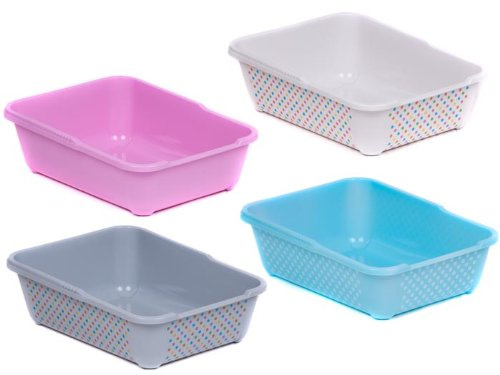 Katzentoilette Schale hinten hoher Rand 42 cm Sonderpreis 4-er Set | Auswahl Größen 37, 42, 50, 57 cm S M L XL