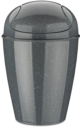 Koziol Schwingdeckeleimer Del XS, Mülleimer, Kunststoff, Recycled Ash Grey, 2 L, 1400120