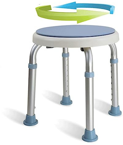 Taburete De Ducha Giratorio 360° – Silla De Ducha con Mango for Bañera – Taburete De Ducha for Personas Mayores, Altura Regulable 36.5 – 51 Cm, Antideslizante Estable for Ducha, 136kg