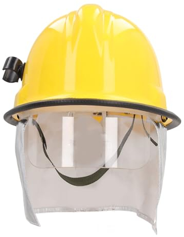 Feuerwehrhelm, Doppellagiger Feuerwehr Schutzhelm mit Flammhemmendem Schulterumhang für Arbeit, Zuhause, Schutzhelm für Sicherheit