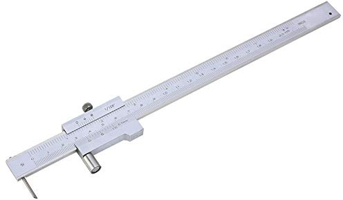 Pluma de metal, 0-200 Mm Paralelo Cruzado Divisor Medidor de Marcado Herramientas de pluma de metal Acero inoxidable Paralelo Cruzado Slider Medidor de marcado para Pluma sobre Metal, Madera,