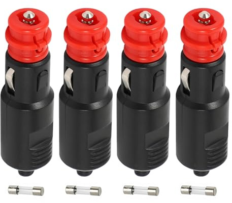 HAFRILY 12-24V 10A 120W Cigarette Lighter Plug Socket No-Solder Cigarette Lighter Adapter 4Pcs Universal Socket Safety Plug Cigarette Lighter Socket Cover for Car Truck Boat