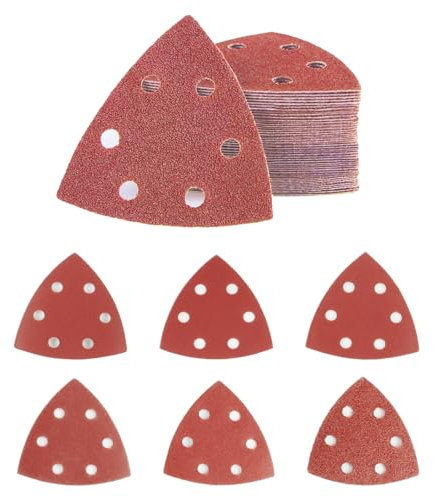 60 Stück Schleifpapier Dreieckschleifer, 11 Loch Mouse Schleifpapier Schleifblätter, Klett Schleifpads für Detailschleifer Dreieckschleifer zum Schleifen Polieren, Körnung 60 120 180 240 320 400