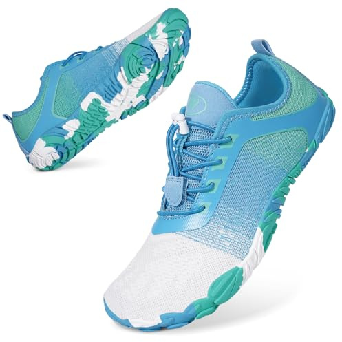 Bigzagger Zapatos descalzos para mujer y hombre, zapatos de trail running con puntera ancha y suela cero caída, ligeros, transpirables, zapatos descalzos, cómodos, antideslizantes, zapatos deportivos