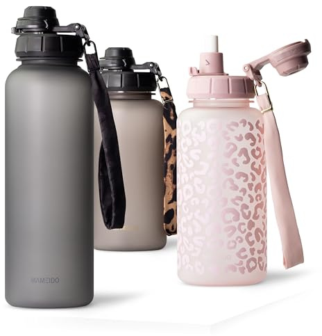 MAMEIDO Sportflaska med sugrör 1,5 l (Carbon Grey)