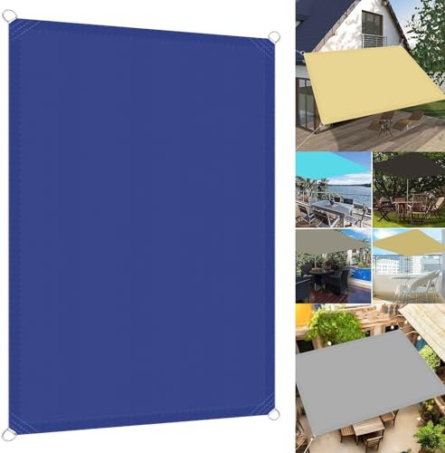 Tenda parasole impermeabile, 6 x 7,5 m, per giardino, patio, resistente ai raggi UV, antipolvere, antivento, baldacchino in blu navy, ideale per attività sul prato e protezione all'ombra all'aperto