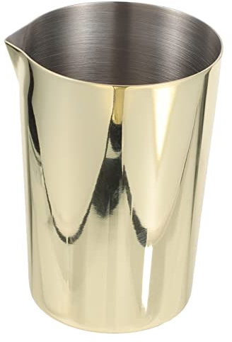 VALICLUD Stainless Steel Cocktail Mixing Glass Stirring Mug Metal Bar Mixing Cup Gold Plating Home Bar Bartender Drink Mixer