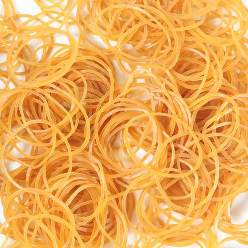 300 Pcs Brown Elastic Bands Small Rubber Bands 80g Natural Rubber Heavy Duty Bands 38mm x 1.5mm for Office, Home, Crafts, Hair, Bills