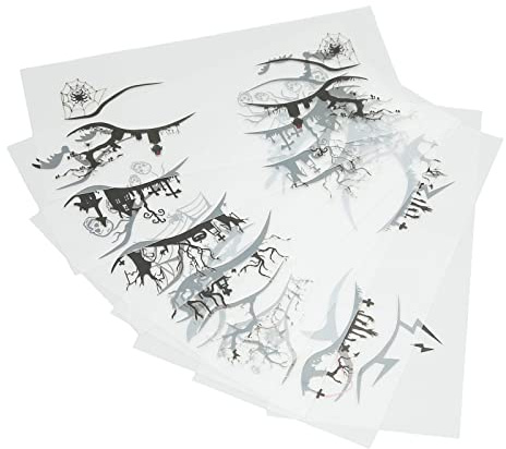 PUNELE Halloween Lidschattenaufkleber Scary Eyeliner Tattoo Aufkleber, Klassischer Schwarzer Fledermausspinnen -Augen - -up -Aufkleber für Party, Verleihen Einen Hauch von Mystery