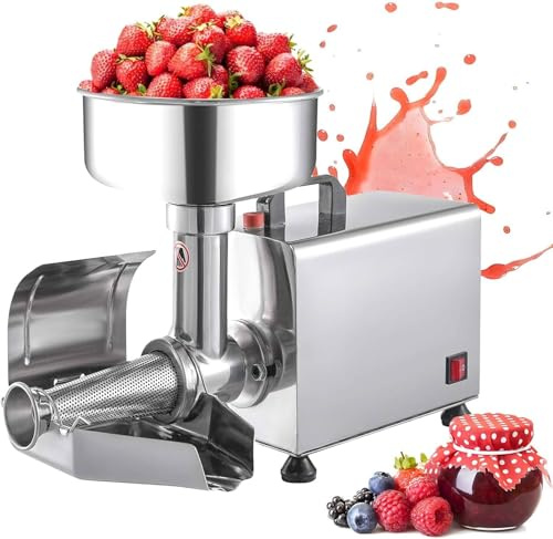 Moulin à Tomates éLectrique Presse Moulin électrique commercial avec filtre en acier pour un traitement professionnel, efficace et facile à utiliser pour les sauces maison