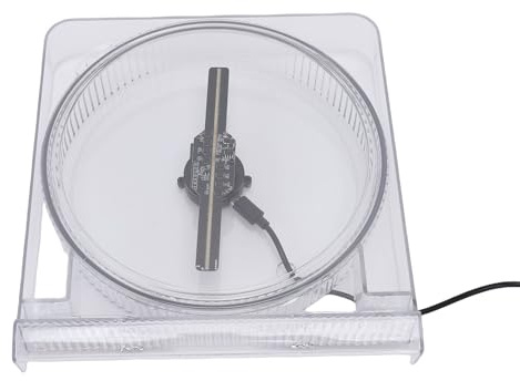 Garsent Ventilador de Holograma 3D, 5.5in 2000x128 Proyector Holográfico, Control de Aplicaciones, Ventilador de Publicidad de Proyectores Holográficos 3D con 128 Cuentas LED para