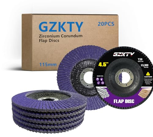 GZKTY 20 Stück Fächerscheiben 115 mm, Korn 40/60/80/120, für Metall/Edelstahl/Holz, Winkelschleifer Zubehör