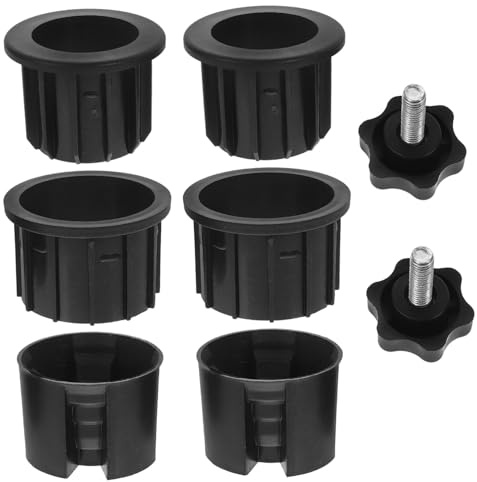 BCOATH Couvercles et Bouchons pour Pied de Parasol de Terrasse 8 Pièces en Métal et Plastique Robustes, Accessoires pour Parasol D'extérieur, Base Vis pour Usage Domestique