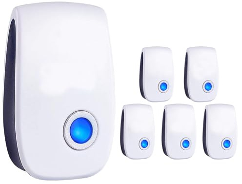 Ultrasonic Insect & Pest Repeller, Ultrasonic Mice Repellent for Insect, Roaches, Spiders, Ants, Bugs, Mosquitoes, Pest Control for House Garage RV Hotel, 6 Pack