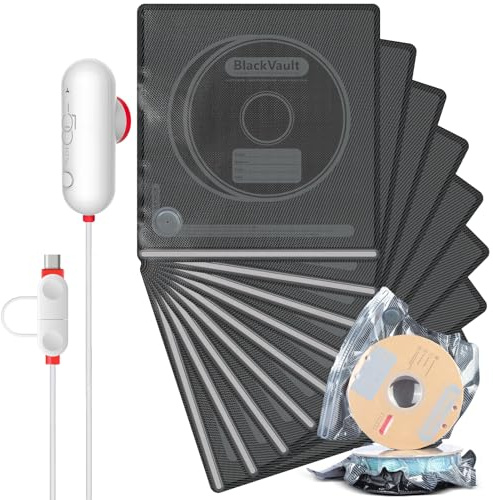 Vacbird 3D Drucker Vakuum Kit, 10er Vakuumbeutel 30 * 34cm mit USB-Pumpe | Verbesserter Saugnapf, Wiederverwendbar, Filament Lagerung, Schutz vor Feuchtigkeit, Upgrade Zubehör,UV-Schutz