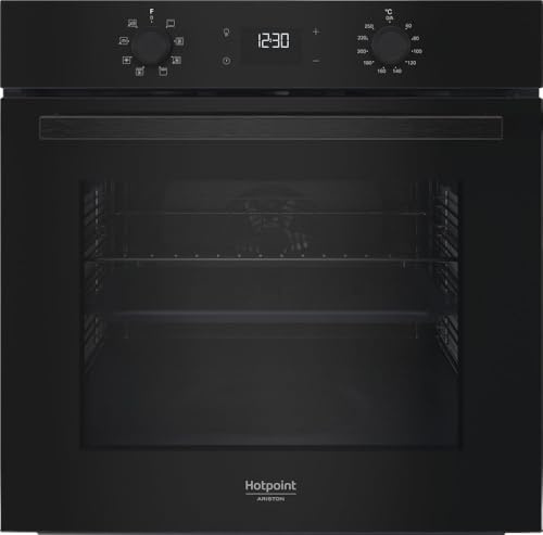 Hotpoint - HAO455CB Four Encastrable Catalyse 71L - Chaleur Tournante - Écran LCD - Programmes Automatiques et Minuterie - H 59,5 x L 59,5 x P 55,1 cm - Classe Énergétique A - Noir