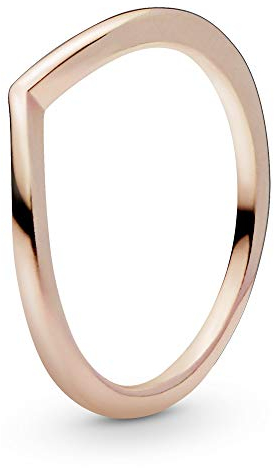 PANDORA Polished Wishbone Ring in Roségold mit 14 Karat rosévergoldete Metalllegierung Timeless Collection, Größe 52