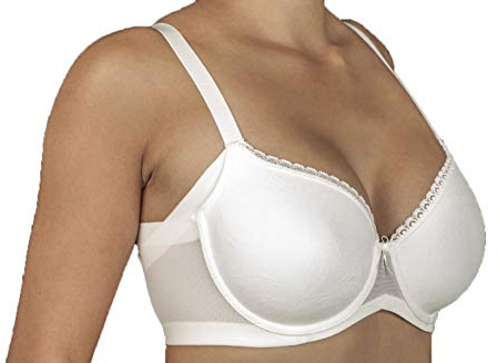 Selene, Reggiseno Donna Modellante, Fascia Alta Incrociata, con Ferretto e Coppe Imbottite Decorate, Collezione Violeta, Colore Avorio, Taglia 4E