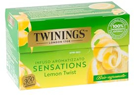 Twinings, Infuso Aromatizzato Sensations Lemon Twist, Gusto Intenso e Deciso, Senza Caffeina, Infusi e Tisane, 6 Confezioni da 20 Filtri (120 Filtri Totali)