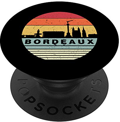 Silhouette vintage de Bordeaux PopSockets PopGrip - Support et Grip pour Smartphone/Tablette avec un Top Interchangeable