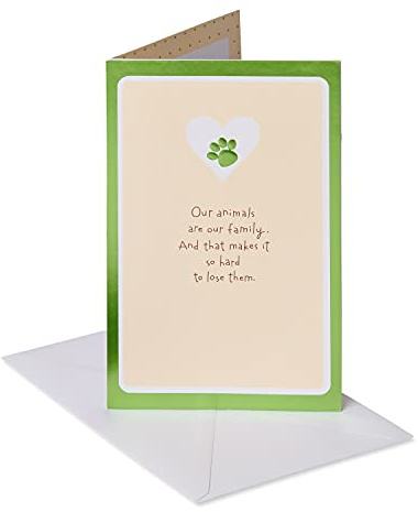 American Greetings Pet Sympathy Card (Our Animals Are Our Family)