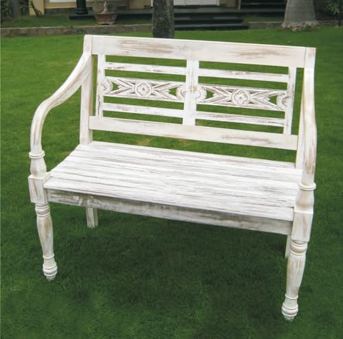 Teak Gartenbank 2 Sitzer Holzbank Parkbank Terrasse Sitzbank Gartenmöbel | BURI Gartenbank aus wetterfestem Massivholz für Balkon, Terrasse und Garten mit natürlicher Holzoptik und hoher Stabilität