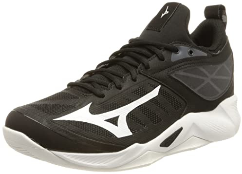 Mizuno Herr Wave Dimension Sneaker, Svart vit ebenholts, 45 EU