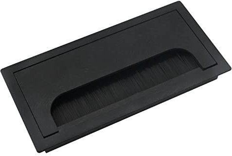 Cable Grommet MTQY 80x160mm Black ABS Plastic Rectangle Wire Cable Grommet Hole Cover for Computer Desk Table