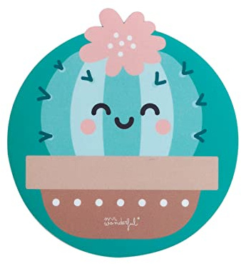 Mr Wonderful Alfombrilla de Ratón Redonda, Fibra Extrafina Alfombrilla Ratón Niña, Alfombrilla Infantil Antideslizante y Diseño Cactus, Verde - Mr Wonderful Regalos Originales para niñas y Mujeres