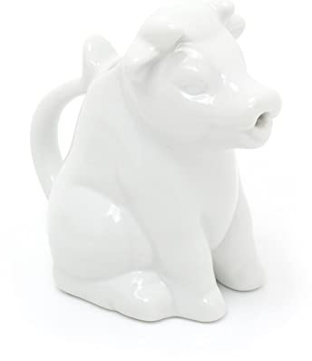 White Porcelain Cow Creamer Jug | Mini Milk Jug Miniature Cream Jug | Small Sauce Jug Individual Serving Jug