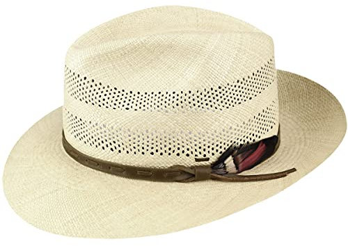 Bailey 1922 Vented Crown Bogart Panama Hat1922 Straw hat Summer (M (56-57 cm) - Nature)