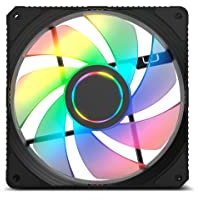 NOX XTREME PRODUCTS HUMMER M-FAN – Ventilador para caja PC 120 mm, ARGB con efecto espejo infinito, 7 aspas translúcidas, rodamientos hidráulicos, esquinas con soporte de goma, color negro