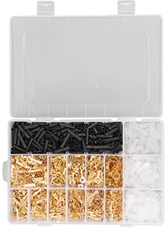 1050 Stück Männlich Weibliche Flachstecker 2,8mm 4,8mm 6,3mm Isolierte Draht Crimpverbinder mit Aufbewahrungsbox, Nylon Quick Crimp Kabelschuhe