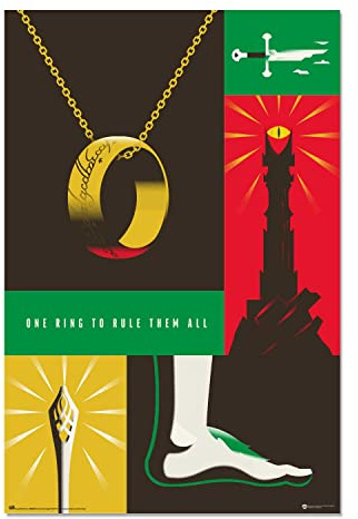 Grupo Erik Warner Bros. 100th Anniversary The Lord Of The Rings Poster - 36 x 24 inches / 91.5 x 61 cm - Shipped Rolled Up - Cool Posters - Art Poster - Posters & Prints - Wall Posters
