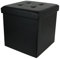 GNCHome Taburete Baúl Plegable [38x38x38] Asiento Negro Almacenaje - Reposapies Puff de Cuero sintético Negro. Caja almacenaje con Tapa - Banco Dormitorio para Guardar Juguetes, Libros, Ropa
