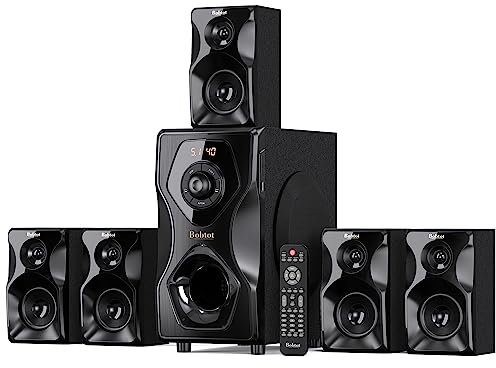 Bobtot Surround Sound - Home Theater - 700 Watt di potenza massima 5.1/2.1 con cavo sistema di altoparlanti stereo da 5.25 pollici, subwoofer forte con Bluetooth HDMI ARC ingresso ottico