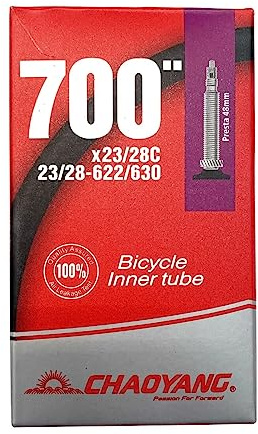 CHAOYANG Unisex-Adult 6938112698737 Inner Tube 700x38-45 Antipuncture America Valve 48mm, Schwarz, Standard
