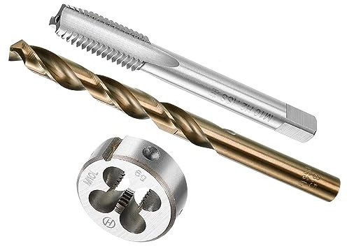 CoCud Metrisches Gewindebohrer und Matrize und Bohrer Bit Set M10 x 1.5 Gewindebohrer und Matrize Gewinde 8.5mm Bohrer Linke Hand Gewindebohrer Kit - (für Gewindeschneiden Reparatur)