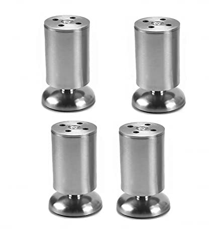 Verstellbare Füße für Möbel, 4 Stück, verstellbare Bettbeine, Stütze, verstellbare Badewannenfüße, runde Möbelbeine für Schrank, Arbeitsplatte, Couchtisch, Silber-8 cm (3,1 Zoll) (Silber 10 cm (3,9 Z