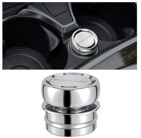 JNNJ Cigarette Lighter Cap, Zinc Alloy Dust Cover for Cigarette Lighter Plug, Universal Cigarette Lighter Cover Cap Waterproof, Dustproof Waterproof Socket Cover Cap Replacement Accessories(Silver)