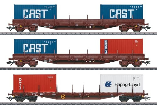 Märklin 47119 H0 3er-Set Containerwagen der SNCB, divers