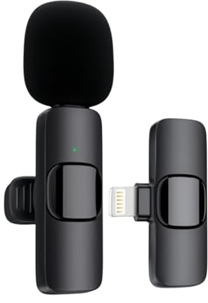 Ryzwoc Kabellose Mikrofone für iPhone, zum Anklippen, Bluetooth-Mikrofon, kabellos, Mini-Lavalier-Mikrofon für Videoaufnahmen, Live-Streaming, Vlog, YouTube, TikTok (1 Mikrofon)