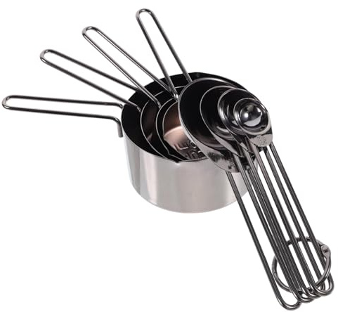 Alipis 1 Juego Juego de cucharas medidoras para hornear medición de metal anidado para niños taza familiar herramienta de medición juego de 8 piezas cucharada recién nacido cucharilla