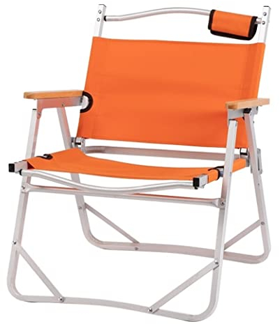 CRBUDY Campingstuhl Tragbarer Campingstuhl Klappbarer Terrassensitzhocker mit Rückenlehne und Aufbewahrungstasche mit Holzarmlehne Bequemer, langlebiger Klappstuhl (Farbe: Beig