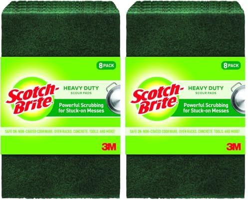 Scotch-Brite Heavy Duty Scour Pads, Scouring Pads for Kitchen and Dish Cleaning, 8 Pads (Pack of 2)