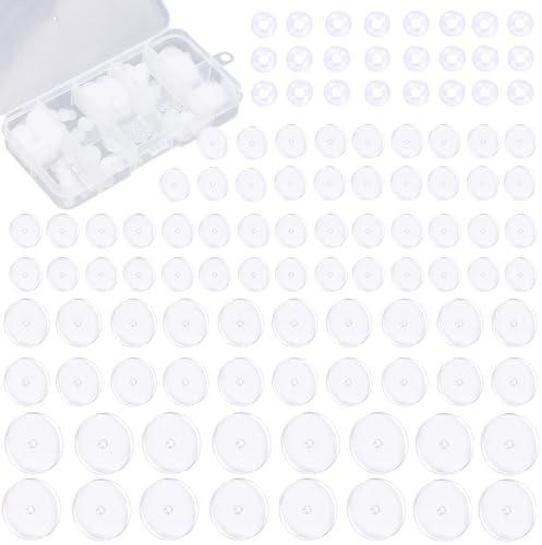 Scettar 200 Stück Gemischte Größe Anti Wildfleisch Piercing Disc, Keloid Disc Transparente Piercing Scheibe Piercing Anti WILDFLEISCH Piercing Discs für Ohrringe Stabilisierende, 8 Größen