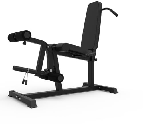 Bad Company Beinstrecker Beinbeuger Gerät schwarz I Oberschenkeltrainer Beintrainer für Zuhause kompatibel mit Hantelscheiben 30 mm und 50 mm I Beine Fitnessgeräte für Zuhause I BCA-145/B